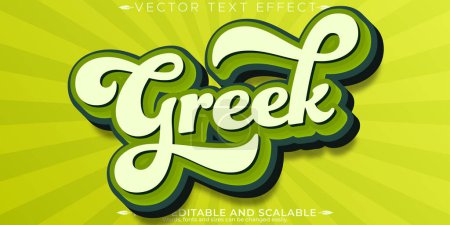 Greek text effect, editable ancient and culture customizable fon