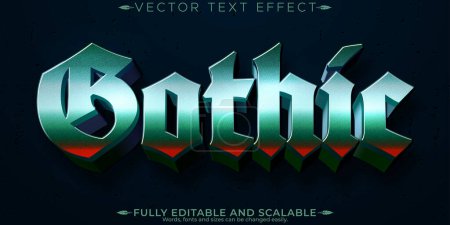 Gothic text effect, editable dark and mysterious customizable fo