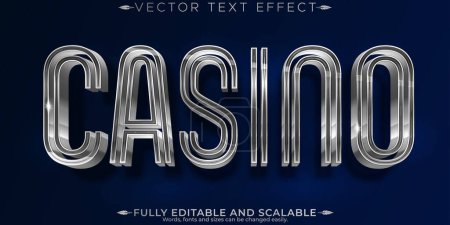 Efecto de texto de Casino, juego editable y juegos personalizables fon