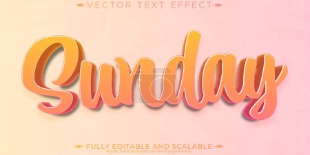Sunday text effect, editable weekend and relaxation customizable