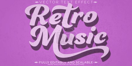 Effet texte vintage rétro, nostalgie modifiable et coutume classique