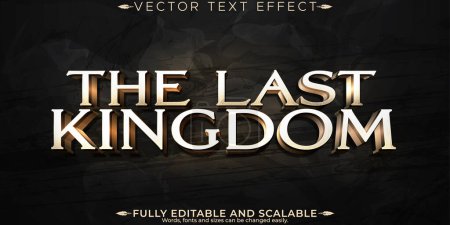 Illustration for Kingdom text effect, editable knight and legend text style - Royalty Free Image