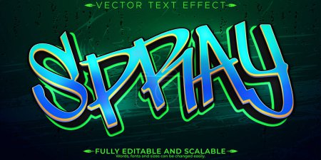Efecto de texto de graffiti, spray editable y estilo de texto de calle