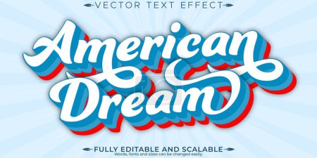 America text effect, editable 4th july and memorial text style