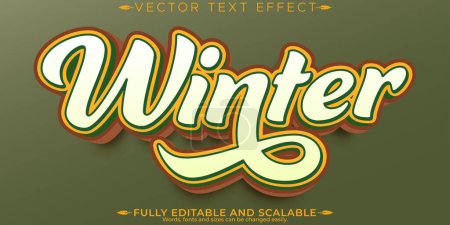 Illustration for Winter text effect, editable nature and soft text style - Royalty Free Image