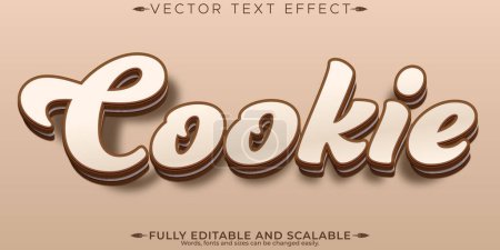 Illustration for Cookie text effect, editable sweet and biscuit text style - Royalty Free Image