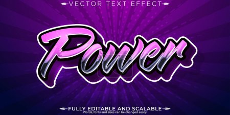 Power text effect, editable esport and neon text style