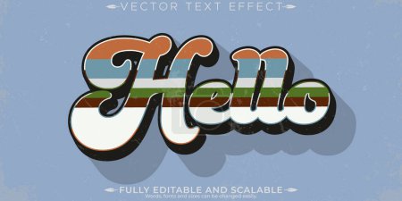 Hello editable text effect, vintage retro text style