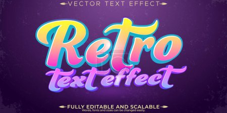 Illustration for Vintage 80s text effect, editable retro and old  text style - Royalty Free Image