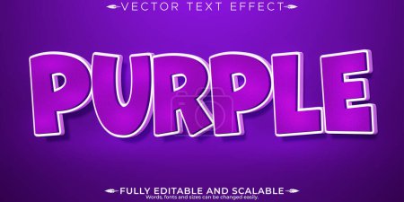 Purple cartoon text effect, editable comic and funny text style