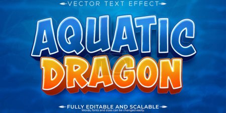Aquatic text effect, editable beach and sun text style