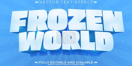 Frozen world text effect, editable ice and cold text style