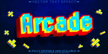 Effet texte pixel Arcade, machine de jeu modifiable et texte rétro s