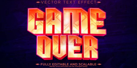 Gamer over text effect, editable esport and game text style