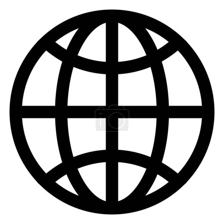 Illustration for Globe icon. Black icon isolated on a white background. - Royalty Free Image
