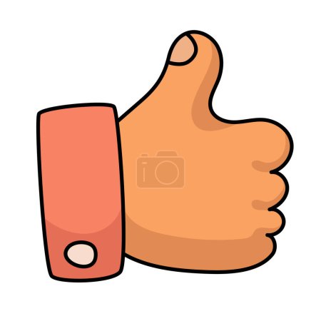 Illustration for Thumbs up. Vector icon. Set of clipart isolated on white background. - Royalty Free Image