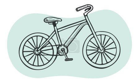 Téléchargez les illustrations : Vélo dans le style croquis. Clipart vectorielle. - en licence libre de droit