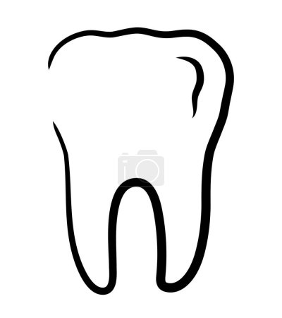 Illustration for Tooth icon. Vector black flat icon isolated on white background. - Royalty Free Image