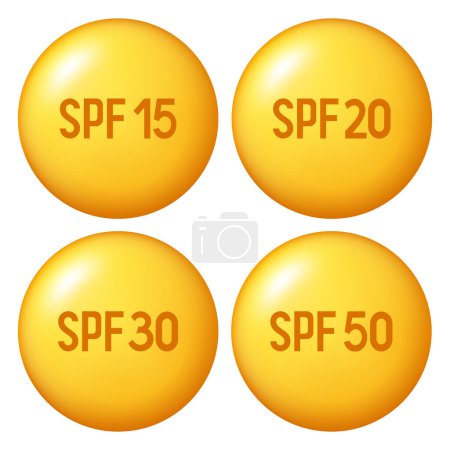 SPF label. Vector clipart isolated on white background.