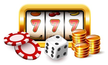 Casino illustration. Vector 3D elements on the theme of casinos and gambling.