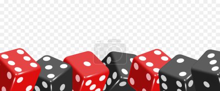 Dice border. Frame of dice.Vector realistic illustration isolated on transparent background.