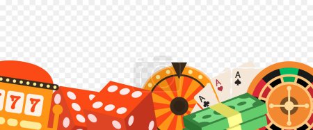 Casino design. Vector set isolated on transparent background.