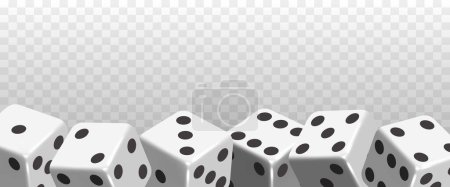 Dice border. Frame of dice.Vector realistic illustration isolated on transparent background.