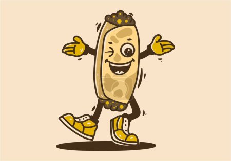 Illustration for Mascot character design of mexican food Enchiladas with happy face - Royalty Free Image