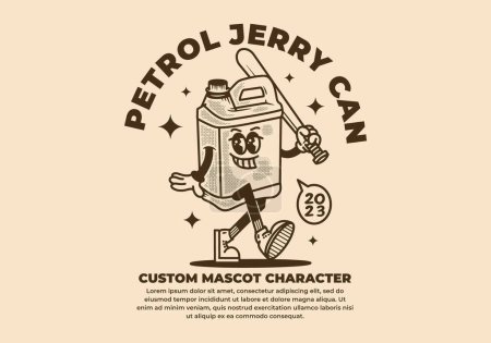 Illustration for Mascot character design of jerry can in vintage style - Royalty Free Image