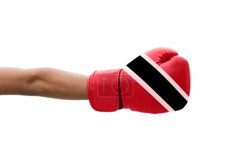 Téléchargez les photos : Drapeau 3D de Trinité-et-Tobago sur un gants de boxe. - en image libre de droit