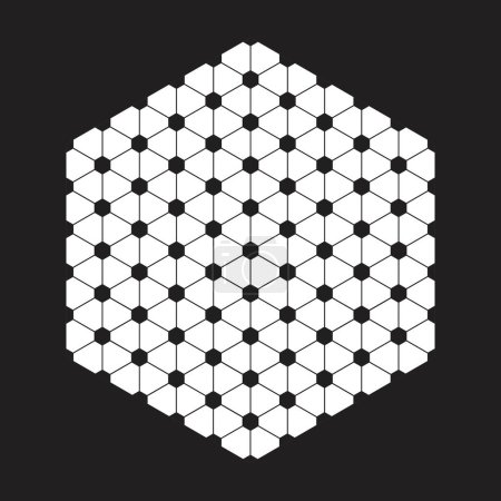Illustration for The hexagon overlap on a black background. - Royalty Free Image