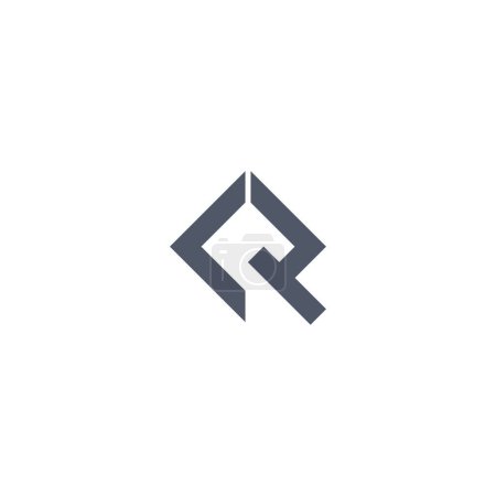 Bold Letters CR Square minimal logo design vector.