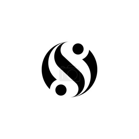 Circular Bold letters ISI monogram logo design vector