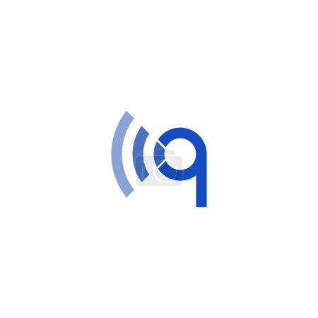 Illustration for Letter Q WiFi Wave Logo - Royalty Free Image