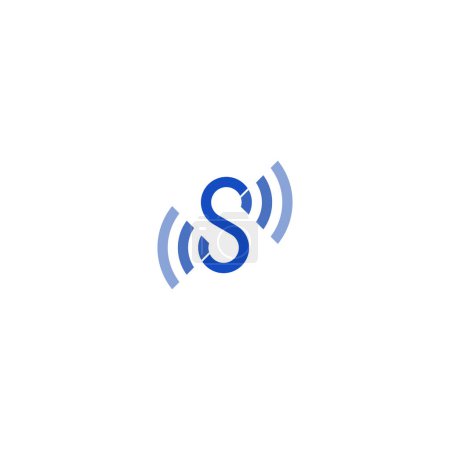 Illustration for Letter S Signal Wave or Sound Logo - Royalty Free Image