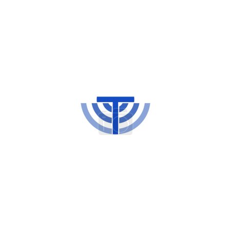 Illustration for Letter T WiFi Wave Logo - Royalty Free Image