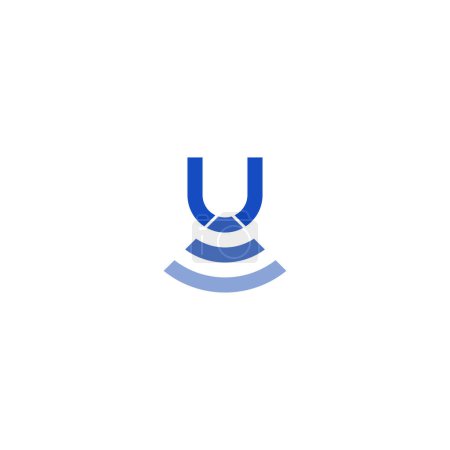 Illustration for Letter U WiFi Wave Logo - Royalty Free Image