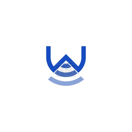 Illustration for Letter W WiFi Wave Logo - Royalty Free Image