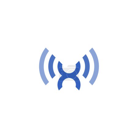 Illustration for Letter X WiFi Wave Logo - Royalty Free Image