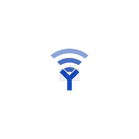 Illustration for Letter Y WiFi Wave Logo - Royalty Free Image