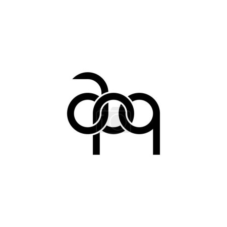 Ilustración de Letras APQ Monograma logo design - Imagen libre de derechos