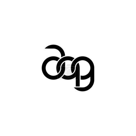 Ilustración de Letras AQG Monogram logo design - Imagen libre de derechos