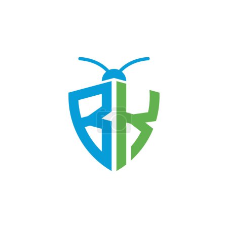 Téléchargez les illustrations : Lettres BK Logo de lutte antiparasitaire - en licence libre de droit
