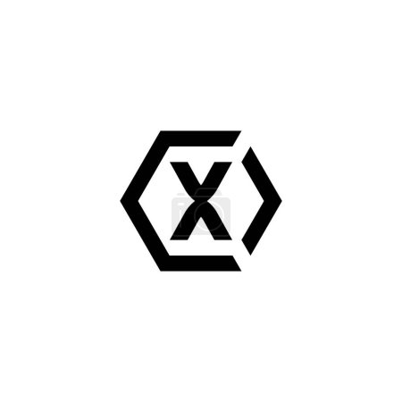 Illustration for Letters COX CXO OCX OXC XOC XCO Hexagon Logo - Royalty Free Image