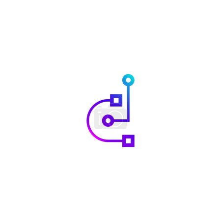 Illustration for Letters D Technology logo design vector - Royalty Free Image