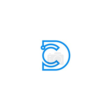 Illustration for Letters DC Technology logo design vector - Royalty Free Image