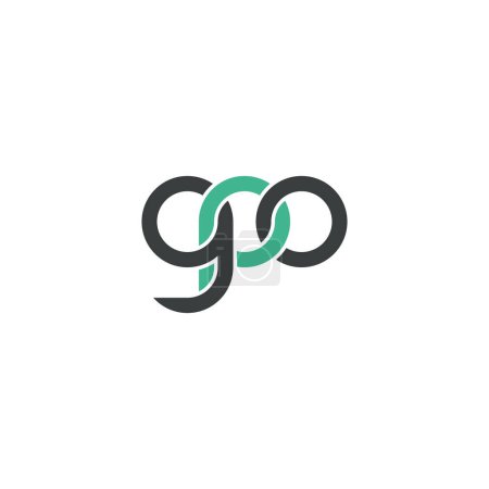 Ilustración de Letras GPO Monogram logo design - Imagen libre de derechos