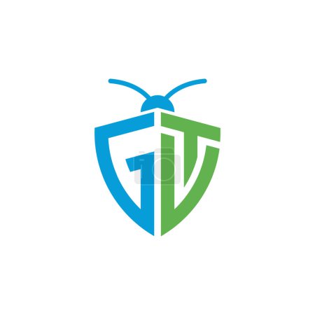 Téléchargez les illustrations : Lettres GTV GVT Logo de lutte antiparasitaire - en licence libre de droit