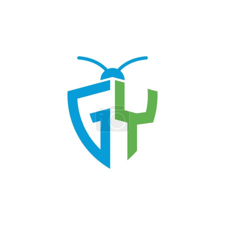 Téléchargez les illustrations : Lettres GY Logo de lutte antiparasitaire - en licence libre de droit