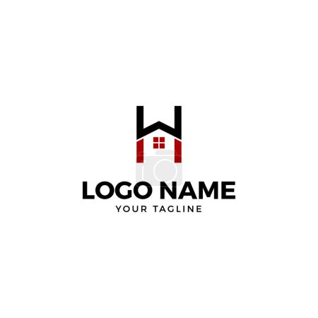 Illustration for Letters H or WH House logo design vector - Royalty Free Image